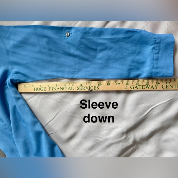 Michael Kors Blue Blouse Size Large with silver tone hardware - Picture 14 of 17